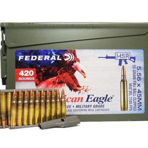 Federal ~ American Eagle 5.56 X45MM 55 GR FMJ CLIPPED 420 ROUNDS