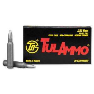 TulAmmo .223 Remington Ammunition 20 Rounds 55 Grain Zinc FMJ 3241fps