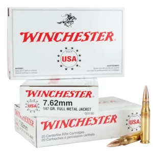 Winchester USA Ammunition 7.62x51mm NATO 147 Grain Full Metal Jacket