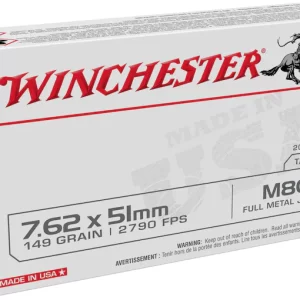 Winchester USA Ammunition 7.62x51mm NATO 149 Grain M80 Full Metal Jacket