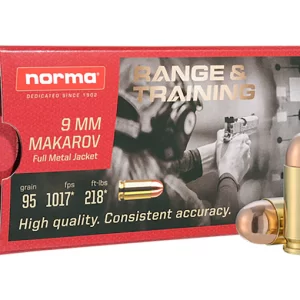Norma Range & Training Ammunition 9x18mm (9mm Makarov) 95 Grain Full Metal Jacket