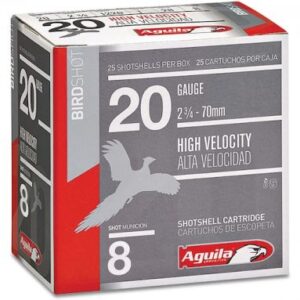 Aguila High Velocity Game Load Ammunition 20 Gauge 2-3/4″ 1 oz #8 Shot