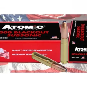Atomic Ammunition 300 AAC Blackout Subsonic 260 Grain Expanding Round Nose Soft Point Box of 20