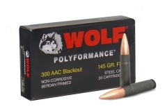 300 AAC Blackout WPA (Wolf) 145gr FMJ Ammo, 500rd Case