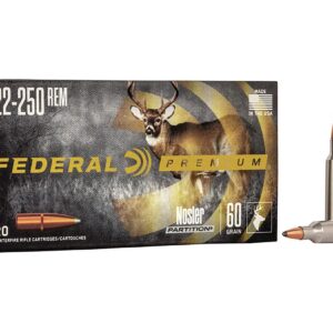 Federal Premium Ammunition 22-250 Remington 60 Grain Nosler Partition Box of 20