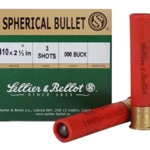 Sellier & Bellot Ammunition 410 Bore 2-1/2″ 000 Buckshot 3 Pellets Box of 25
