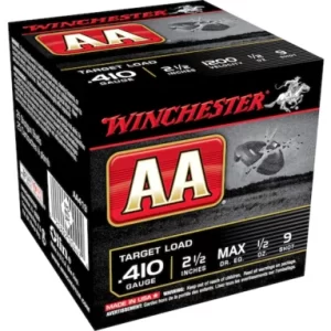 Winchester AA Target Ammunition 410 Bore 2-1/2″ 1/2 oz #9 Shot Box of 25